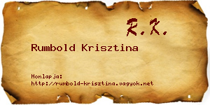 Rumbold Krisztina névjegykártya