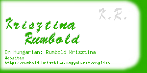 krisztina rumbold business card